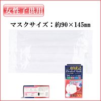 iiもの本舗 三層構造 プリーツマスク 口元空間ドーム 個別包装 女性子供 30枚入×24セット 4589596692654（直送品）