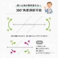 Netforce GOOLOO 三連折りたたみパーテーション アクリルパネル(透明) キャスター付 幅1800×奥行525×高さ1800 ブラック（直送品）