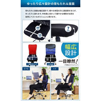 Netforce オフィスチェア デスクチェア メッシュ ミドルバック 肘なし 腰痛対策 ブルー 1脚（直送品）