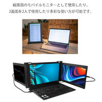 JAPANNEXT 2画面モバイルモニター 11.6インチ USB-C接続  JN-TRI-IPS116FHDR 1台（直送品）