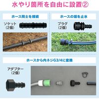 カクダイ 潅水コンピューター (自動散水タイマー) 凍結防止機能つき 水やりホースセット GA-QE009 1セット（直送品）