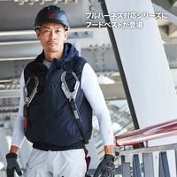HOOH フルハーネス対応冷感フードベスト V5559-1ネイビー M 村上被服 １着（直送品）