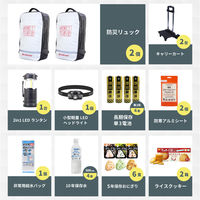 防災セット 2人用 底まで開く防災リュック キャリーカート付 防災グッズ 多機能リュック 大容量 警戒レベル3（直送品）