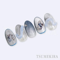 イングカワモト TSUMEKIRA(ツメキラ) ネイルシール インクアート ホワイトグレー NN-INK-005 1セット(3枚)（直送品）