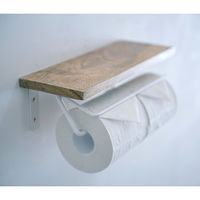 ポッシュリビング トイレットペーパーホルダー ダブル ホワイト W31×D11×H9cm アイアン/マンゴーウッド 41371 1個（直送品）