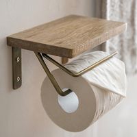 ポッシュリビング トイレットペーパーホルダー シングル アンティークG W20×D11×H9cm アイアン/マンゴーウッド 41379 1個（直送品）