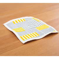 （100%天然素材）スポンジワイプ S 北欧ふきん セルロース 抜群の吸水力 ムオヴォ ストライプス イエロー 1個 イーオクト