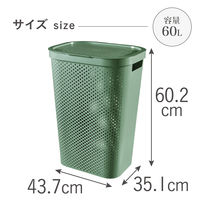 CURVER Infinity（インフィニティ） ふた付きバスケット 60L グリーン 1セット（3個）