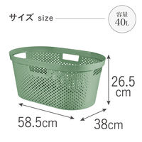CURVER Infinity（インフィニティ） ランドリーバスケット 40L グリーン 1セット（3個）