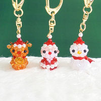 ホビックス HOBBIX ビーズキット コロコロクリスマスキーホルダー 雪だるま BK-138 BK138 1セット(3個)（直送品）