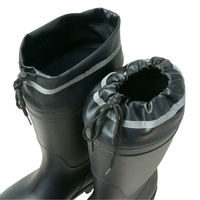 小野商事 PVCフード付安全長靴 先芯入 ブラック×ブラック 25.0cm WS3400 1足（わけあり品）