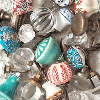 ポッシュリビング セラミックノブ φ3.5cm×D3cm セラミック/アイアン 30598 1セット(2個)（直送品）