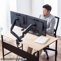 サンワサプライ モニターアーム（ガススプリング式・デュアルアーム） CRーLAC2405BK 1個（直送品）