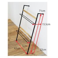 ポッシュリビング ウォールスリッパラック W47×D15.5×H71cm マンゴーウッド/アイアン 41348 1個（直送品）