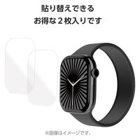 アップルウォッチ 衝撃吸収 フィルム 2枚入 【42mm対応】 反射防止 AW-24BFLAFPR エレコム 1個（直送品）