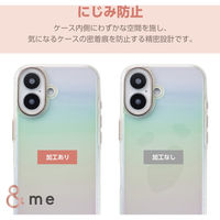 iPhone16 ケース ハイブリッド 衝撃吸収 オーロラ &me クリア PM-A24AHVCACR エレコム 1個（直送品）