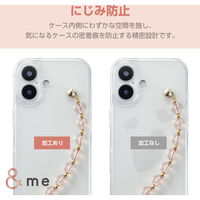 iPhone16 ケース ハイブリッド 衝撃吸収 ハンドバンド付 クリア×ピンクビーズ PM-A24AHVHBPN エレコム 1個（直送品）