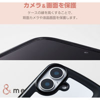 iPhone16 ケース ハイブリッド 衝撃吸収 ブラックフレーム×ミラー PM-A24AHVPMBK エレコム 1個（直送品）