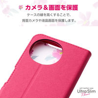 AQUOS sense9 SH-53E ケース レザー 手帳型 花柄 ピンク PM-S244PLFUJPND エレコム 1個