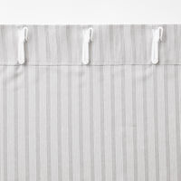 無印良品 再生ポリエステル使い ノンプリーツカーテン 幅１００×丈１３５ｃｍ用 グレーストライプ 1セット（1枚×2） 良品計画