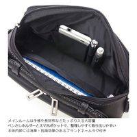 スワン SAXON 牛革ショルダーバッグ 横型 5045 ブラック 1個（直送品）