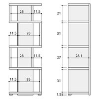 大洋 Shelfit リエール 幅440×奥行301×高さ1242mm ブラウン×ホワイト LI 1245R WB&WH 1台（直送品）