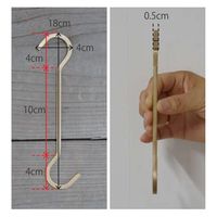 ポッシュリビング Sフック ロングS　W4×D0.5×H18cm ブラス 63988 1セット(2個)（直送品）