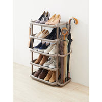 Like-it（ライクイット）シューズストレージ5段(5足) 傘立て付 アイボリー 4979625219257 1個