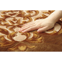 イケヒコ シャルマン 柄ボリュームラグ 1850×1850mm ブラウン 1270700062401 1枚（直送品）