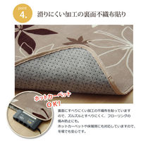 イケヒコ プランタ 柄ラグ 1850×1850mm ブラウン 1380000001077 1枚（直送品）