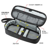 サンワサプライ トラベル小物ポーチ（W245×D100×H65mm・ブラック） INーAD13BK 1個