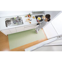 サンコー キッチンマット90×240cm グリーン KH-85 1枚（わけあり品）