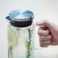 HARIO（ハリオ）冷水筒 ピッチャー 750ml 耐熱ガラス製 シルバー WJCAー750ーHSV 1個