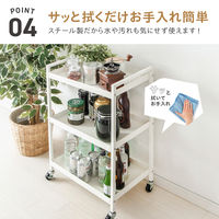 武田コーポレーション キャスター付きスチールワゴン K3-CR30BK 1個