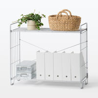 無印良品 中でも外でも使えるワイヤーラック ２段 約幅８４×奥行３０．５×高さ７０．６ｃｍ 良品計画