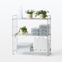 無印良品 中でも外でも使えるワイヤーラック ３段 約幅８４×奥行３０．５×高さ８９．１ｃｍ 良品計画