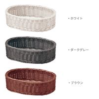 サンリツ KLEANE PLUS洗える抗菌素材のオーバルアメニティーバスケットS ブラウン 1セット（3個）