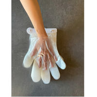 富士商 片手で装着できるワンタッチ ポリエチ手袋 白クリップ付 キッチン使い捨てお掃除 F22063 1個(100枚入)（直送品）