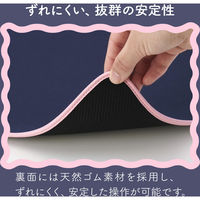 デスクマット マウス対応 ウェーブデザイン 大型 マウスパッド ズレにくい ネイビー MP-UKDM01NV エレコム 1個（直送品）