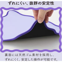 マウスパッド ウェーブデザイン ズレにくい 裏面ラバー パープル MP-UK01PU エレコム 1個（直送品）
