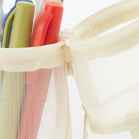 無印良品 ナイロンメッシュ縦でも横でも使えるペンケース 約直径７５×高さ１７７ｍｍ アイボリー 良品計画