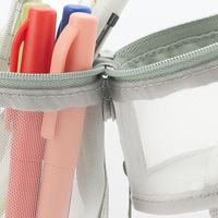 無印良品 ナイロンメッシュ縦でも横でも使えるペンケース 約直径７５×高さ１７７ｍｍ グレー 良品計画