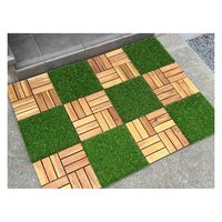 プロテック 人工芝 ジョイントタイル 30×30cm 芝生 10枚セット 449473 1個（直送品）