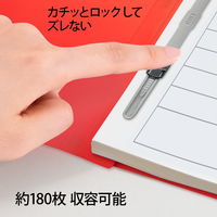 プラス 年組氏名PPフラットファイル A4タテ ユニバーサルカラー 赤色 79404 1冊