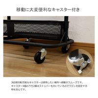 エイ・アイ・エス スリムワゴン4段 幅396×奥行315×高さ930mm ブラック XSW-3094BK 1台（直送品）