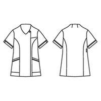 LAURA ASHLEY（ローラアシュレイ） スクラブ レディス 半袖 オフホワイト／バイオレット LL LW612-16 1枚（直送品）