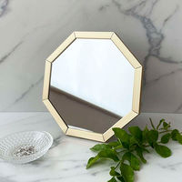 パラデック スタンド&ウォールミラー 八角形ミラー SSサイズ 15×15cm オクタム ゴールド 450685 1個（直送品）