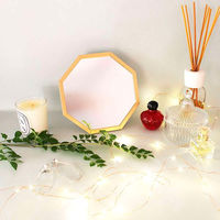 パラデック スタンド&ウォールミラー 八角形ミラー Sサイズ 20×20cm オクタム ゴールド 450687 1個（直送品）