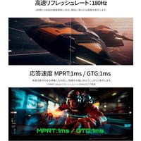 ジャパンネクスト  23.8インチ ゲーミングモニター(1920x1080/IPS/180Hz) JN-IPS238G180F（直送品）