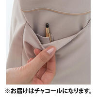 ナガイレーベン Beads Berryワンピース 医療白衣 半袖 チャコール EL LH-6277（わけあり品）